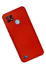 Newface Realme C21 Kılıf Nano içi Kadife Silikon - Kırmızı - Görsel 2