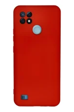 Newface Realme C21 Kılıf Nano içi Kadife Silikon - Kırmızı
