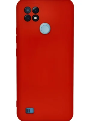 Newface Realme C21 Kılıf Nano içi Kadife Silikon - Kırmızı