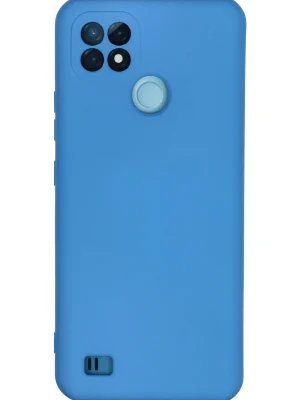 Newface Realme C21 Kılıf Nano içi Kadife Silikon - Mavi