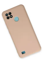 Newface Realme C21 Kılıf Nano içi Kadife Silikon - Pudra - Görsel 2