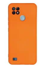 Newface Realme C21 Kılıf Nano içi Kadife Silikon - Turuncu