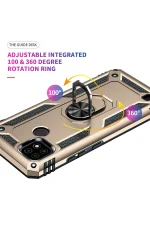 Newface Realme C21 Kılıf Sofya Yüzüklü Silikon Kapak - Gold - Görsel 5