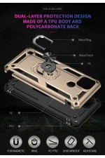 Newface Realme C21 Kılıf Sofya Yüzüklü Silikon Kapak - Gold - Görsel 6