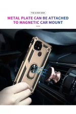 Newface Realme C21 Kılıf Sofya Yüzüklü Silikon Kapak - Gold - Görsel 7