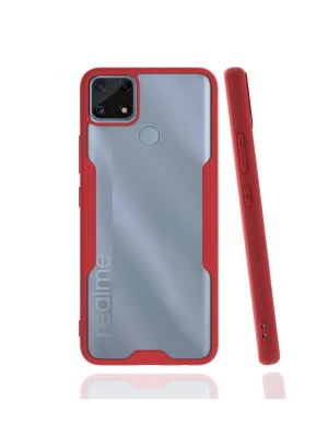 Newface Realme C25 Kılıf Platin Silikon - Kırmızı