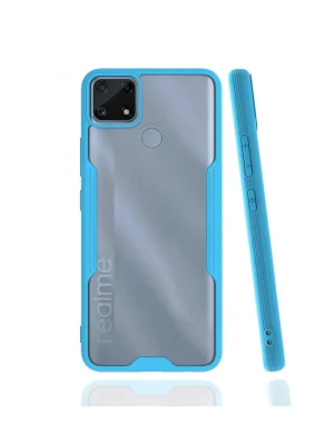 Newface Realme C25 Kılıf Platin Silikon - Mavi