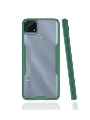 Newface Realme C25 Kılıf Platin Silikon - Yeşil
