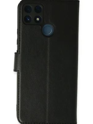 Newface Realme C25 Kılıf Trend S Plus Kapaklı Kılıf - Siyah