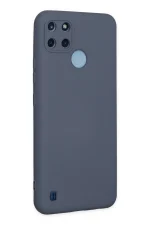 Newface Realme C25Y Kılıf Nano içi Kadife Silikon - Gri - Görsel 3