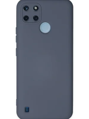 Newface Realme C25Y Kılıf Nano içi Kadife Silikon - Gri