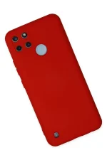 Newface Realme C25Y Kılıf Nano içi Kadife Silikon - Kırmızı - Görsel 2