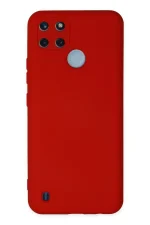 Newface Realme C25Y Kılıf Nano içi Kadife Silikon - Kırmızı