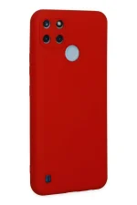 Newface Realme C25Y Kılıf Nano içi Kadife Silikon - Kırmızı - Görsel 3