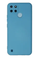 Newface Realme C25Y Kılıf Nano içi Kadife Silikon - Mavi