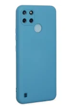 Newface Realme C25Y Kılıf Nano içi Kadife Silikon - Mavi - Görsel 3