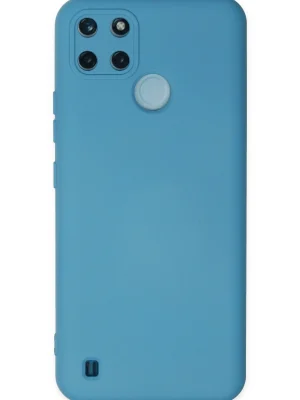 Newface Realme C25Y Kılıf Nano içi Kadife Silikon - Mavi