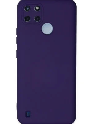 Newface Realme C25Y Kılıf Nano içi Kadife Silikon - Mor