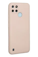 Newface Realme C25Y Kılıf Nano içi Kadife Silikon - Pudra - Görsel 3