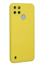 Newface Realme C25Y Kılıf Nano içi Kadife Silikon - Sarı - Görsel 3