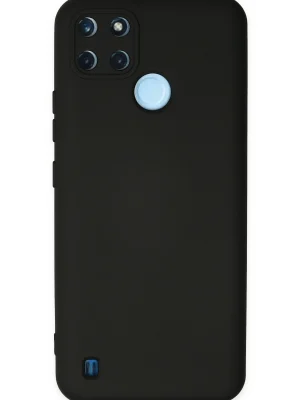 Newface Realme C25Y Kılıf Nano içi Kadife Silikon - Siyah