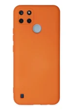 Newface Realme C25Y Kılıf Nano içi Kadife Silikon - Turuncu