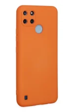 Newface Realme C25Y Kılıf Nano içi Kadife Silikon - Turuncu - Görsel 3