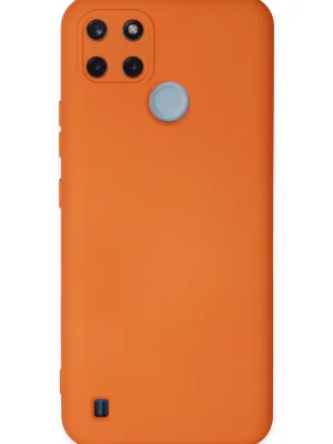 Newface Realme C25Y Kılıf Nano içi Kadife Silikon - Turuncu