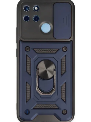 Newface Realme C25Y Kılıf Pars Lens Yüzüklü Silikon - Lacivert