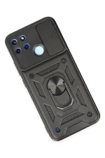 Newface Realme C25Y Kılıf Pars Lens Yüzüklü Silikon - Siyah - Görsel 3