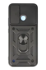 Newface Realme C25Y Kılıf Pars Lens Yüzüklü Silikon - Siyah - Görsel 6