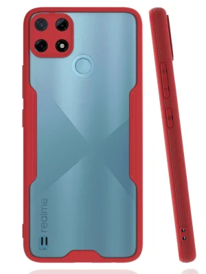 Newface Realme C25Y Kılıf Platin Silikon - Kırmızı
