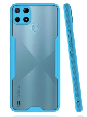 Newface Realme C25Y Kılıf Platin Silikon - Mavi