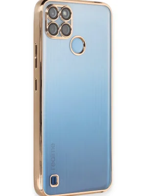 Newface Realme C25Y Kılıf Razer Lensli Silikon - Gold