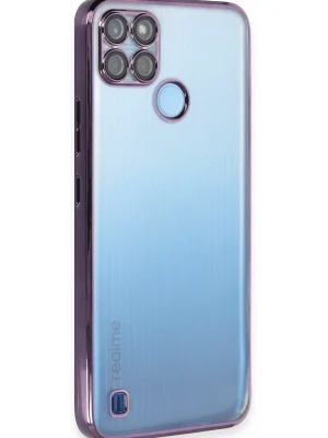 Newface Realme C25Y Kılıf Razer Lensli Silikon - Mor