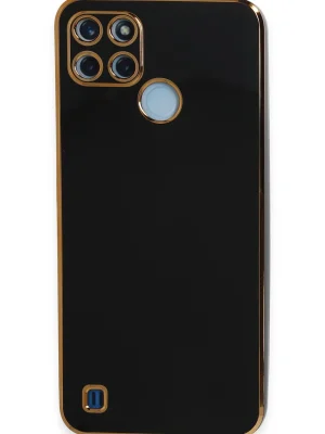 Newface Realme C25Y Kılıf Volet Silikon - Siyah