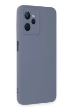 Newface Realme C35 Kılıf Nano içi Kadife Silikon - Gri - Görsel 2