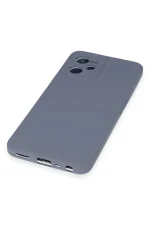 Newface Realme C35 Kılıf Nano içi Kadife Silikon - Gri - Görsel 4