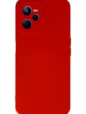 Newface Realme C35 Kılıf Nano içi Kadife Silikon - Kırmızı