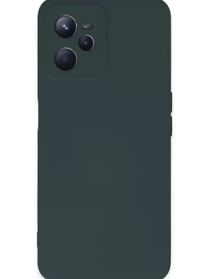 Newface Realme C35 Kılıf Nano içi Kadife Silikon - Koyu Yeşil