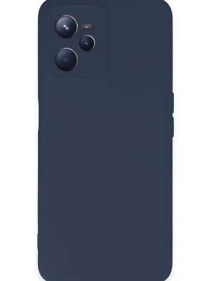 Newface Realme C35 Kılıf Nano içi Kadife Silikon - Lacivert