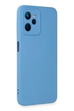 Newface Realme C35 Kılıf Nano içi Kadife Silikon - Mavi - Görsel 2