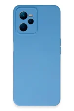 Newface Realme C35 Kılıf Nano içi Kadife Silikon - Mavi