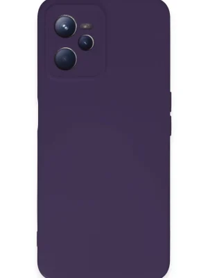Newface Realme C35 Kılıf Nano içi Kadife Silikon - Mor