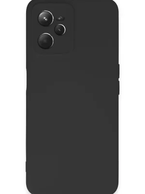 Newface Realme C35 Kılıf Nano içi Kadife Silikon - Siyah