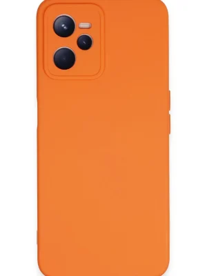 Newface Realme C35 Kılıf Nano içi Kadife Silikon - Turuncu