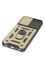 Newface Realme C35 Kılıf Pars Lens Yüzüklü Silikon - Gold - Görsel 5