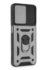 Newface Realme C35 Kılıf Pars Lens Yüzüklü Silikon - Gümüş - Görsel 2