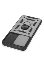 Newface Realme C35 Kılıf Pars Lens Yüzüklü Silikon - Gümüş - Görsel 4