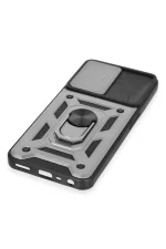 Newface Realme C35 Kılıf Pars Lens Yüzüklü Silikon - Gümüş - Görsel 5